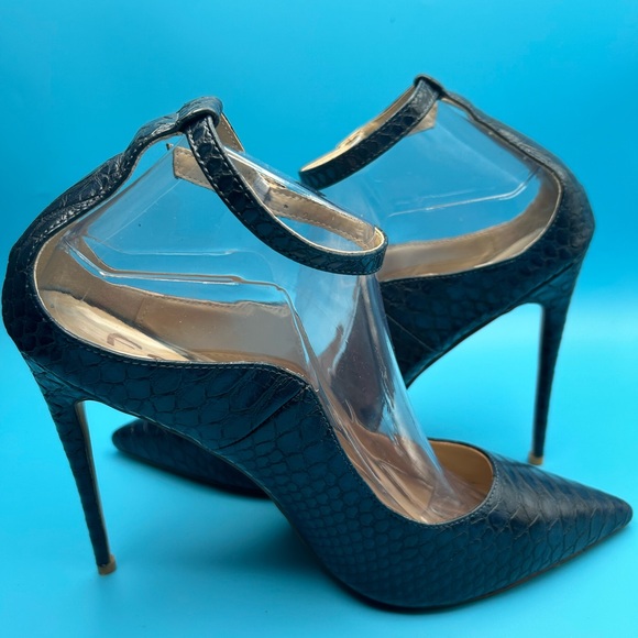F2r Blue Alligator Embossed Heels NWOT Size 11 - Picture 9 of 10